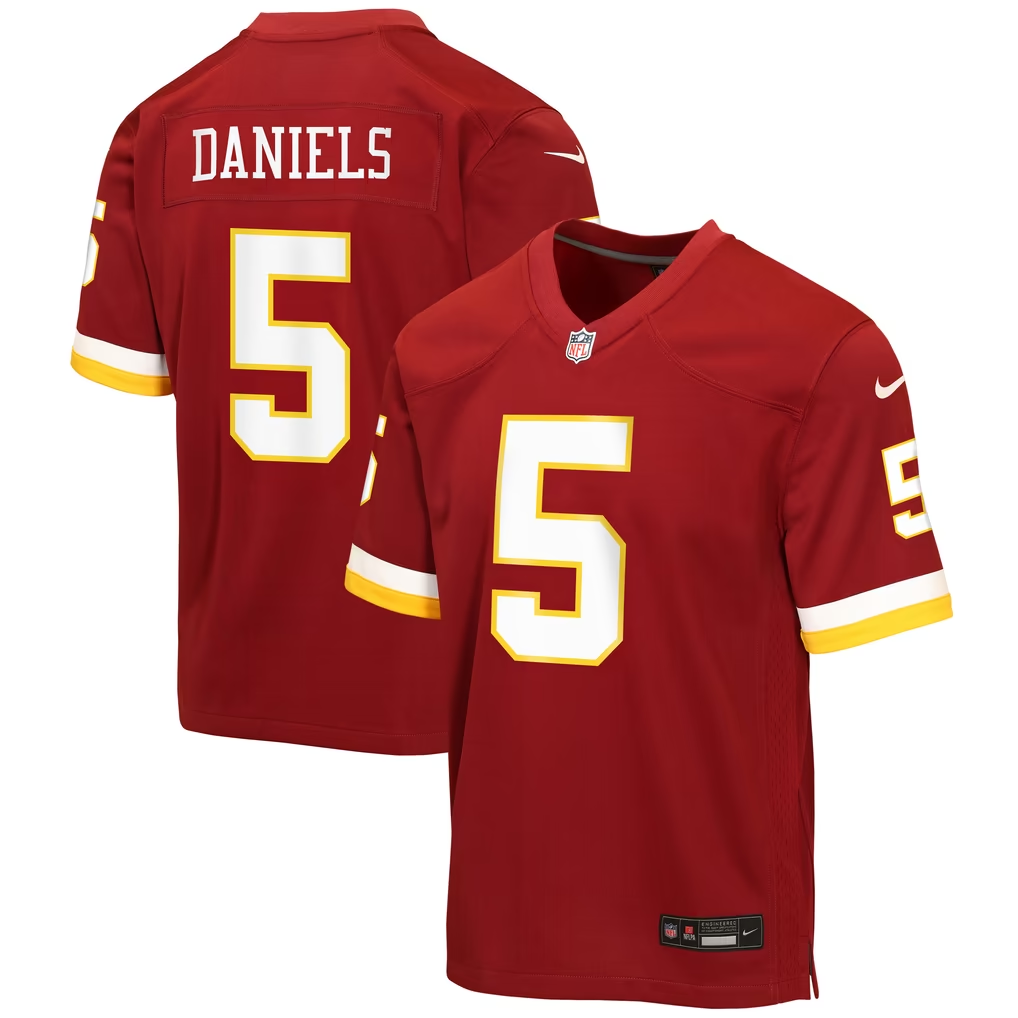 Commanders Jayden Daniels 2026 Youth Nike Game Jersey Pro Football Hall of Fame