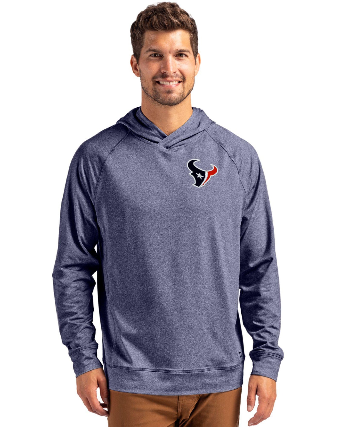 Texans Cutter & Buck Men's Adapt Eco Heather Hooded Pullover