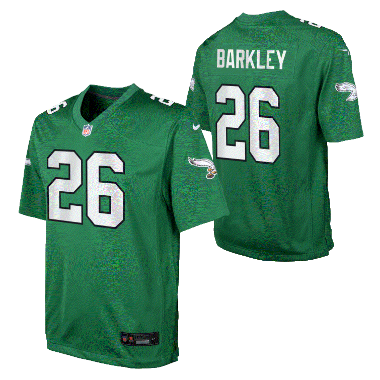 Eagles Saquon Barkley Youth Nike Color Rush Game Jersey