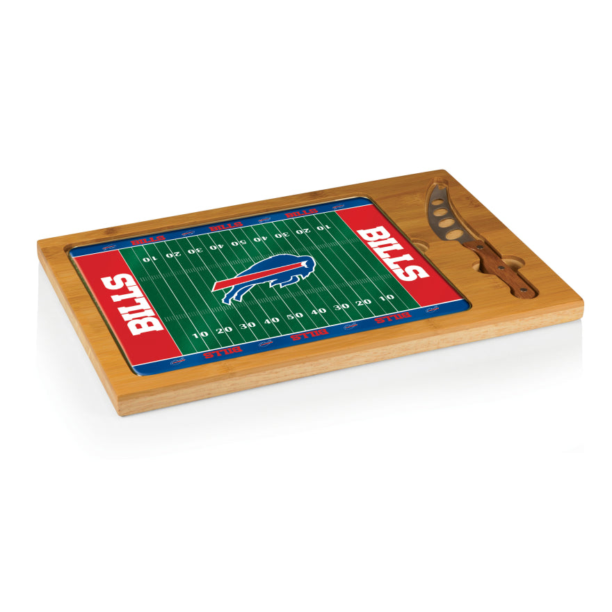 Bills Icon Glass Top Cutting Board & Knife Set by Picnic Time Pro Football Hall of Fame