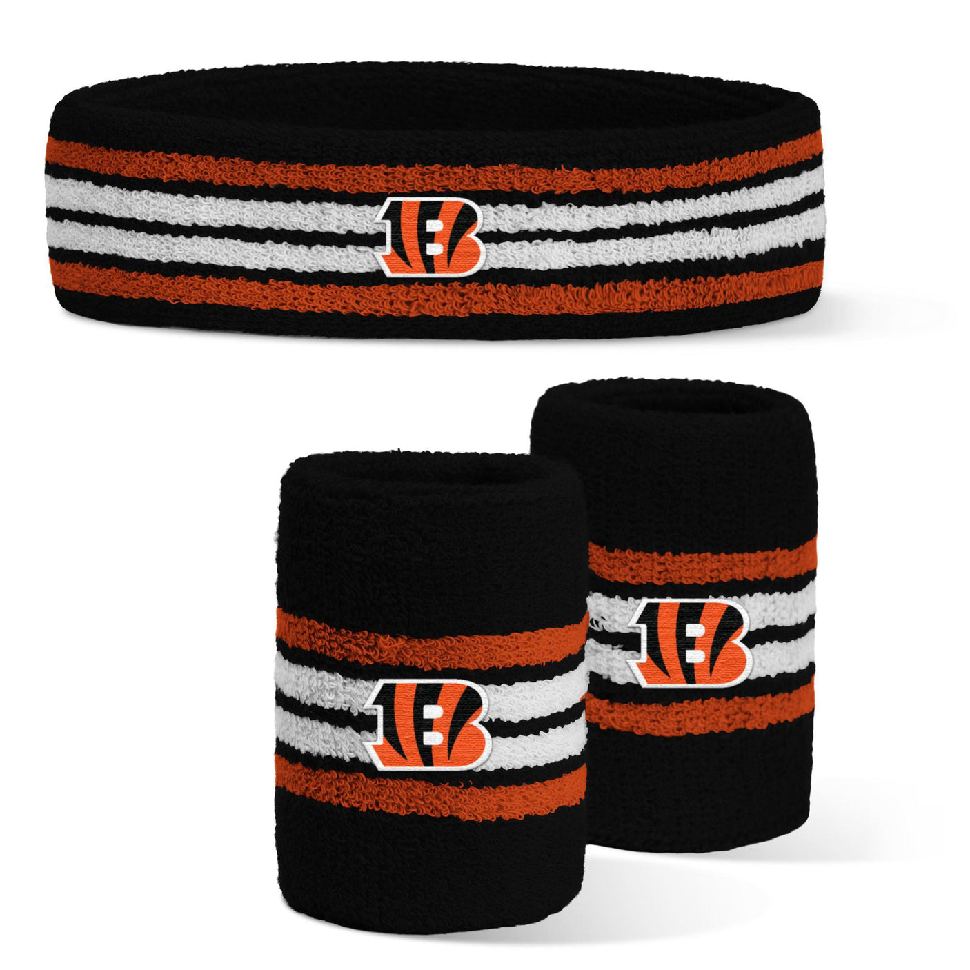 Bengals 2025 Headband and Wristband 3-Piece Combo