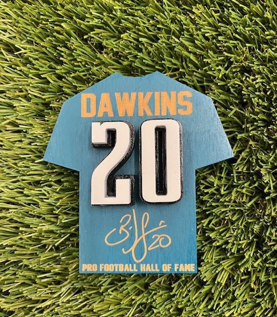 Brian Dawkins Wood Jersey Jumbo Magnet