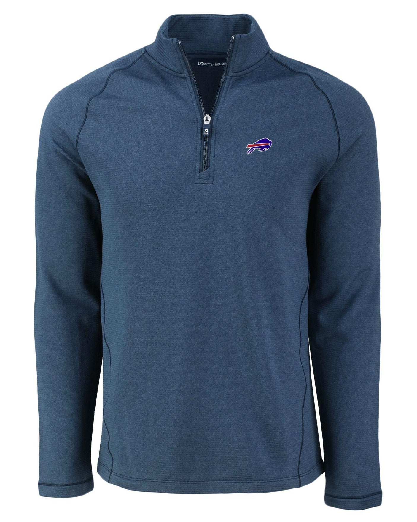 Bills Cutter and Buck Men's Navy Peshastin Eco Fleece Half Zip Pullover