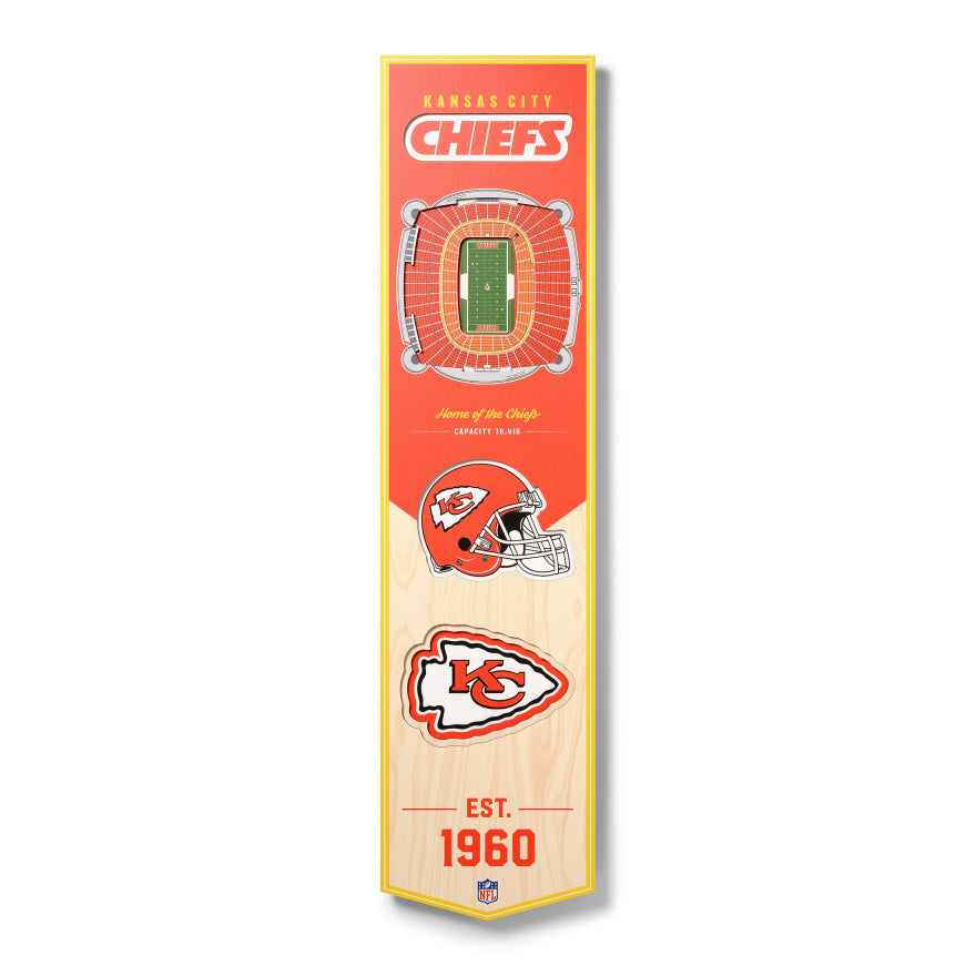 Chiefs 8" x 32" 3D Stadiumview Banner
