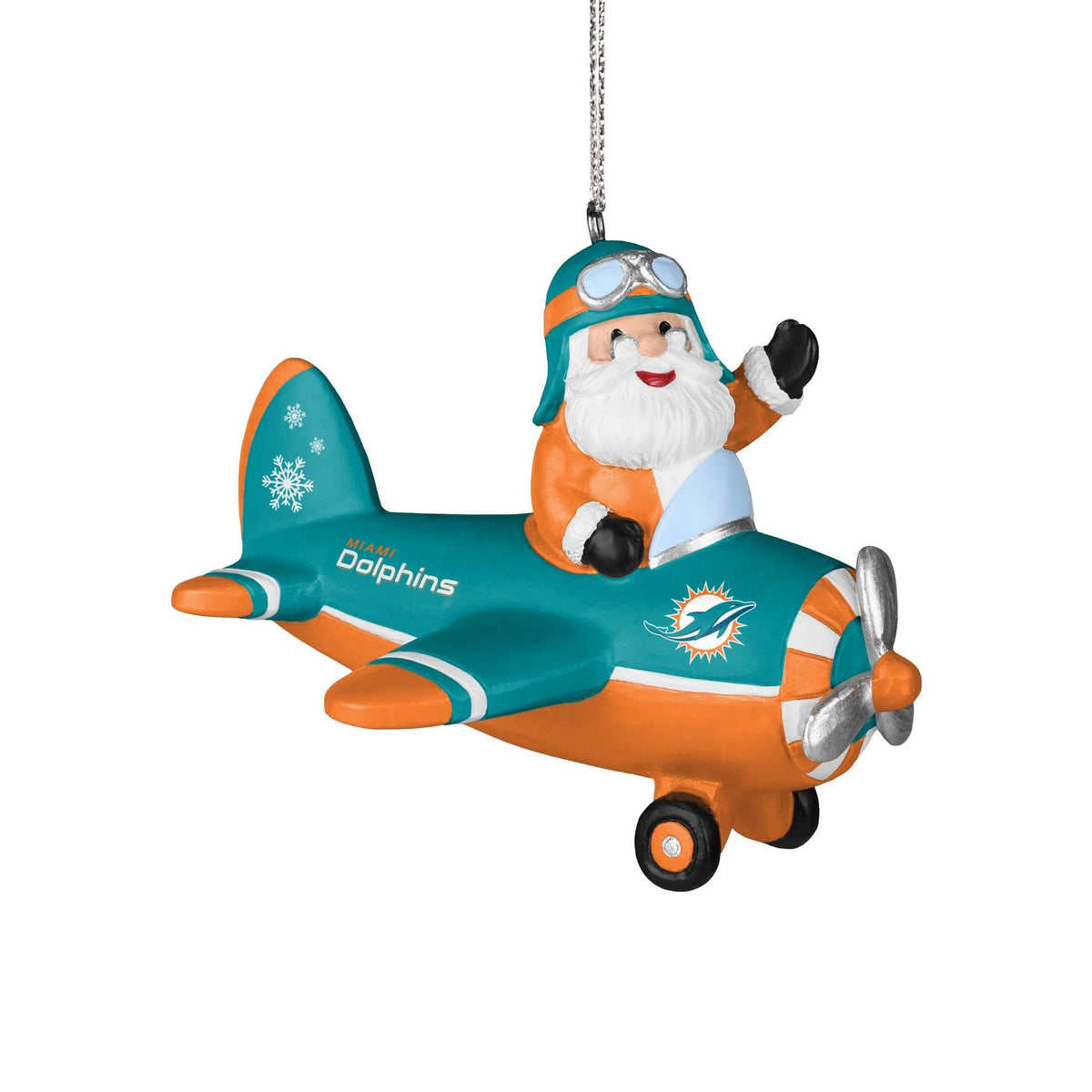 Dolphins Santa Airplane Ornament Pro Football Hall of Fame