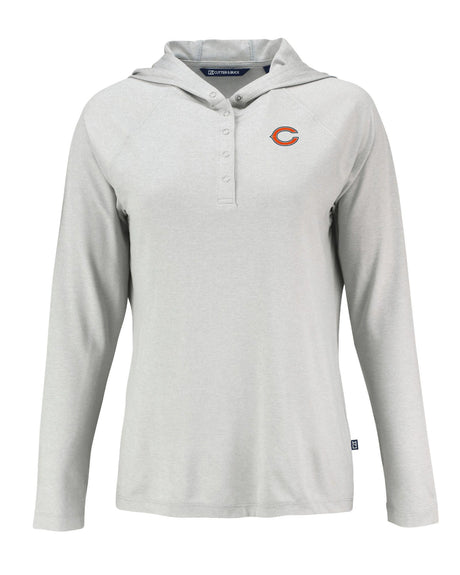 Bears Cutter and Buck Women's Grey Coastline Epic Comfort Eco Hooded Shirt