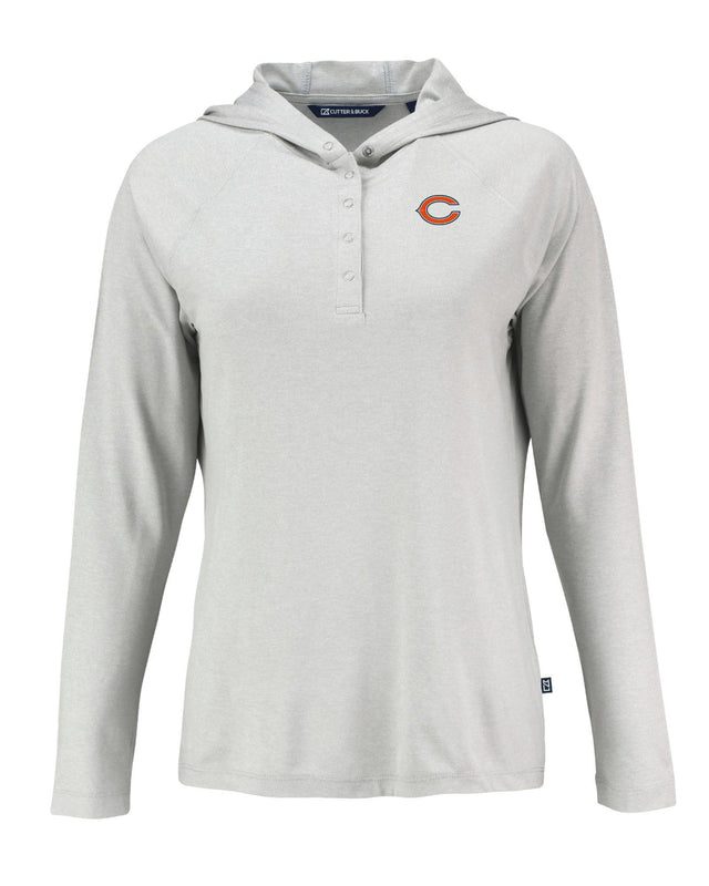 Bears Cutter and Buck Women's Grey Coastline Epic Comfort Eco Hooded Shirt