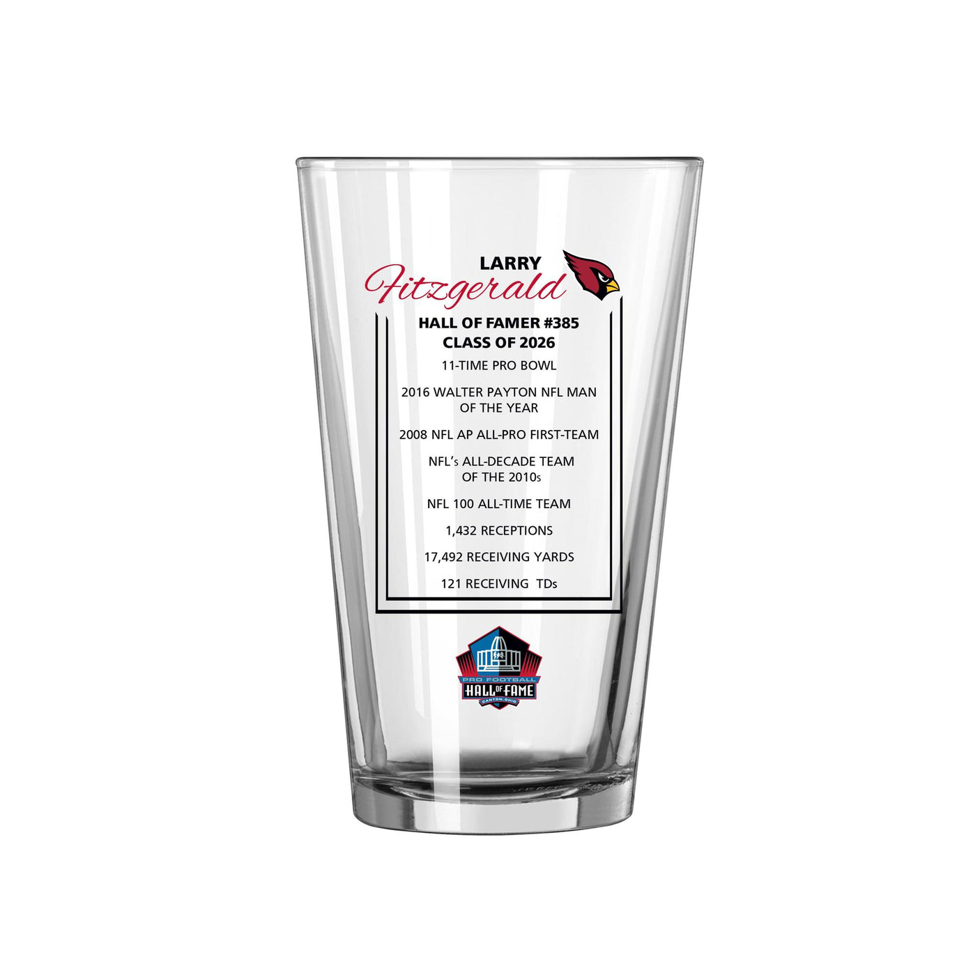 Cardinals Larry Fitzgerald Pint Glass