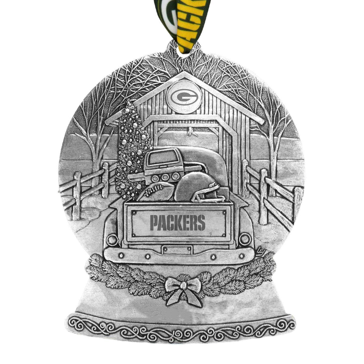Packers Tailgate Truck Snow Globe Ornament