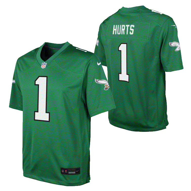 Eagles Jalen Hurts Color Rush Youth Nike Game Jersey