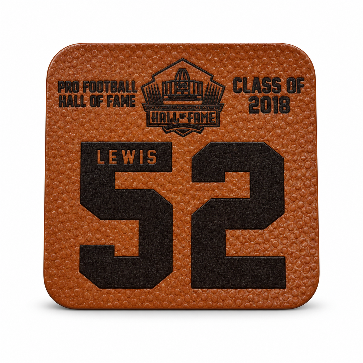 Ray Lewis Leather Player Coaster Pro Football Hall of Fame