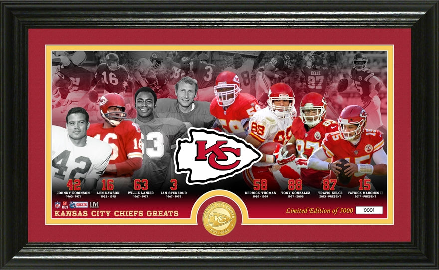 Kansas City Chiefs Franchise Greats Panoramic Bronze Coin Photo Mint