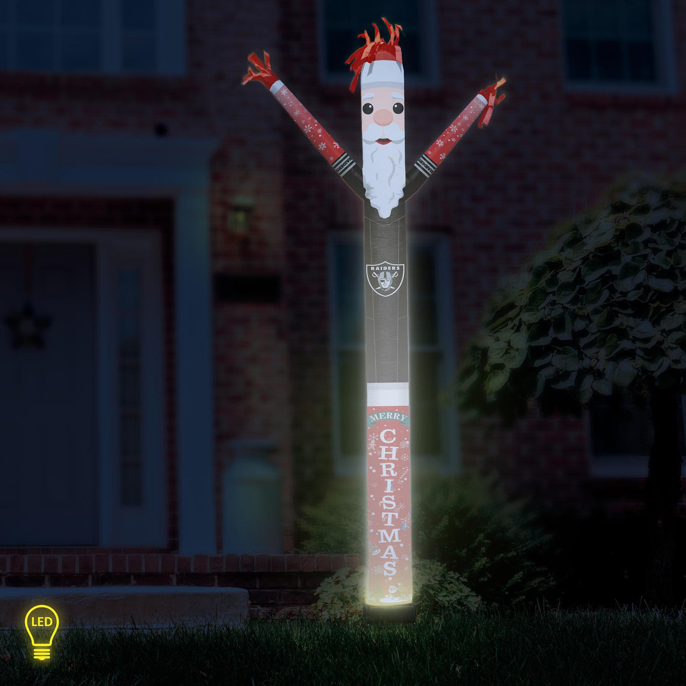 Raiders Team Pride Inflatable Crazy Christmas Santa Sports Fan