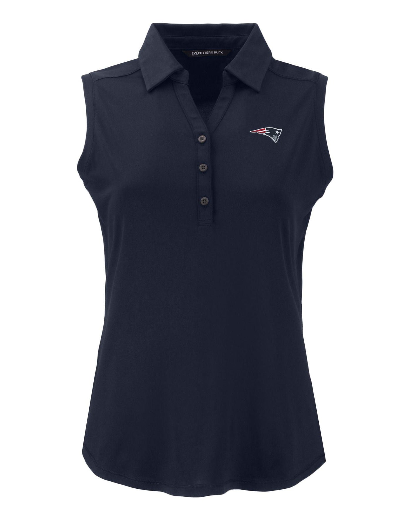 Patriots Cutter and Buck Women's Navy Forge Eco Recycled Sleeveless Polo
