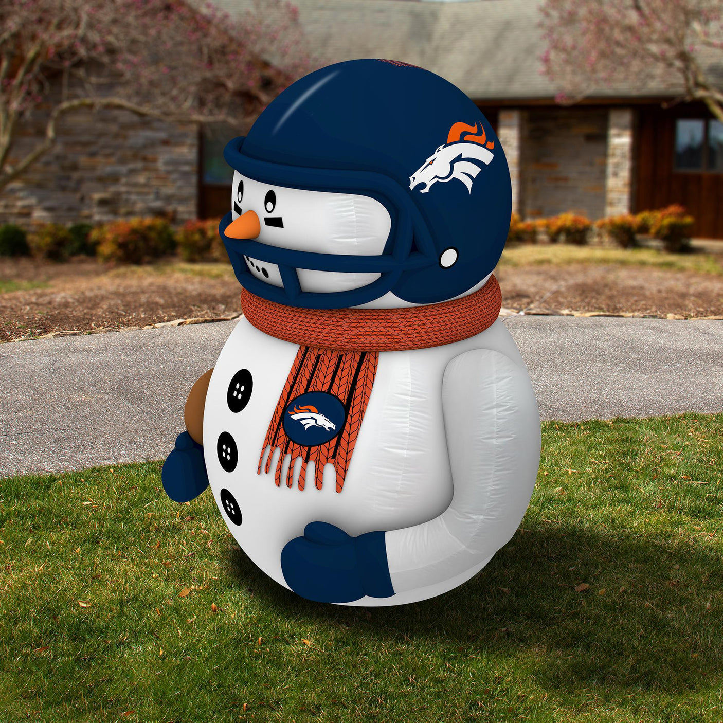 Broncos Team Pride Inflatable Snowman Player