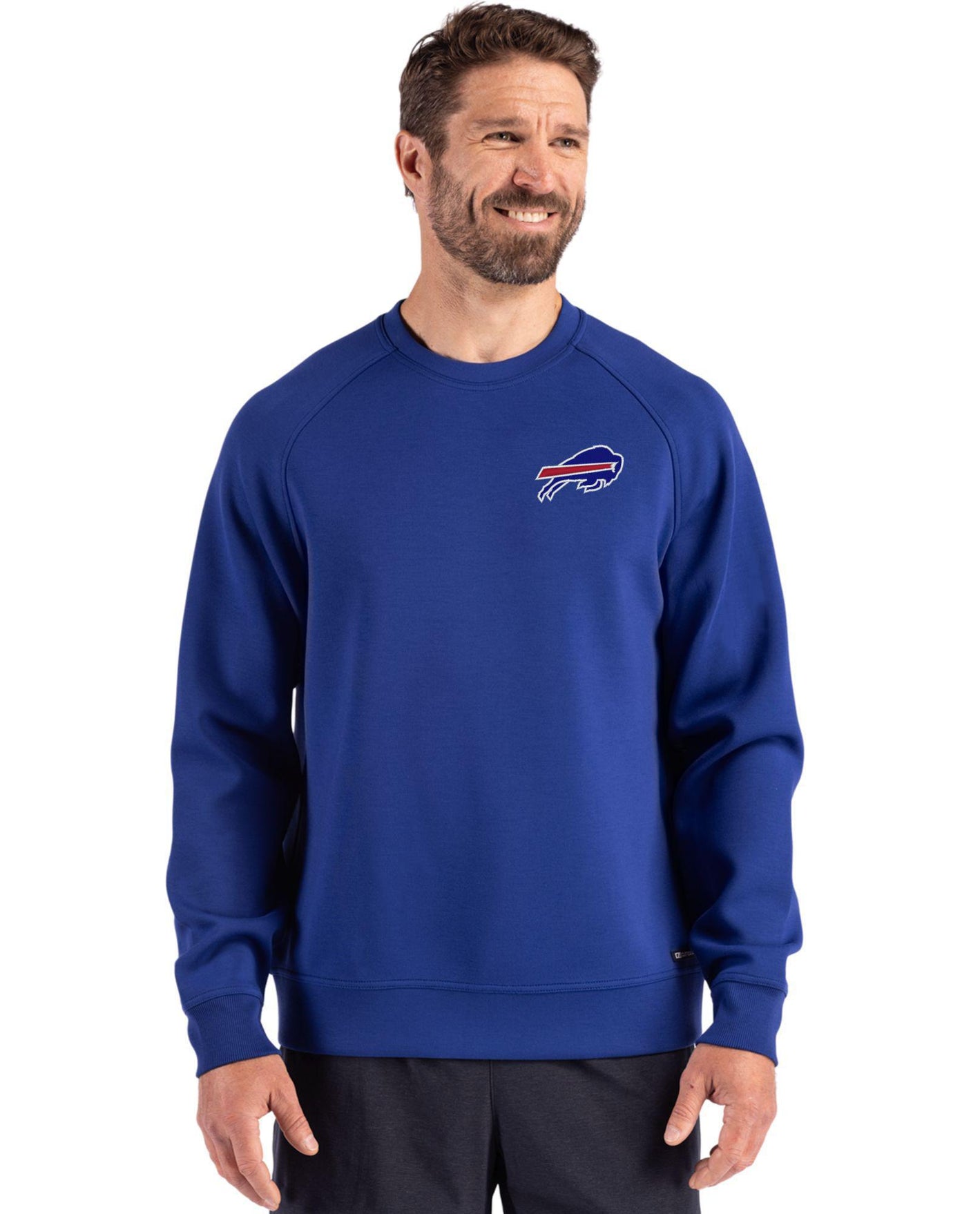 Bills Cutter & Buck Men's Roam Eco Crew Neck Pullover