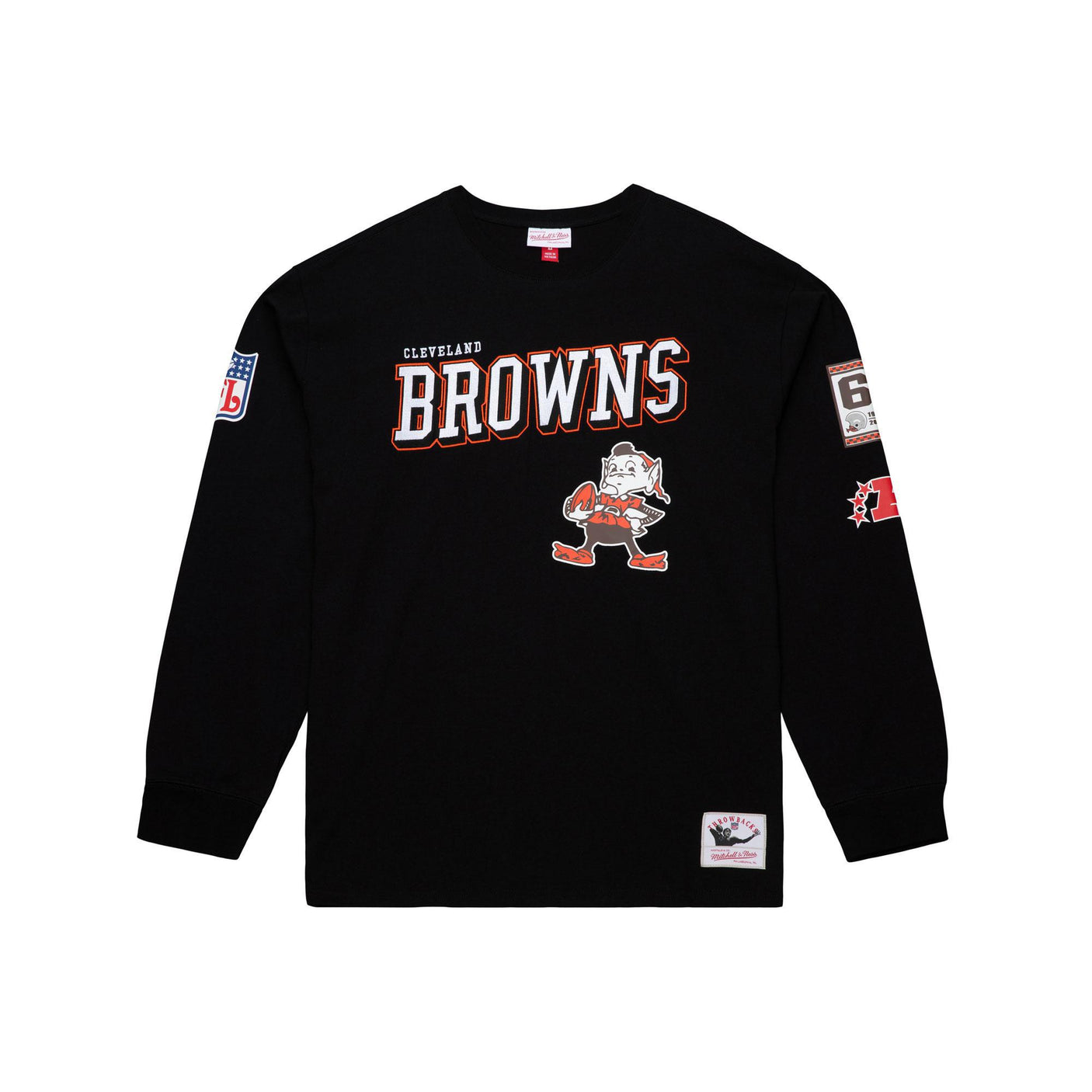Browns 2025 Mitchell & Ness Vintage Logo Training Camp Long Sleeve T-Shirt