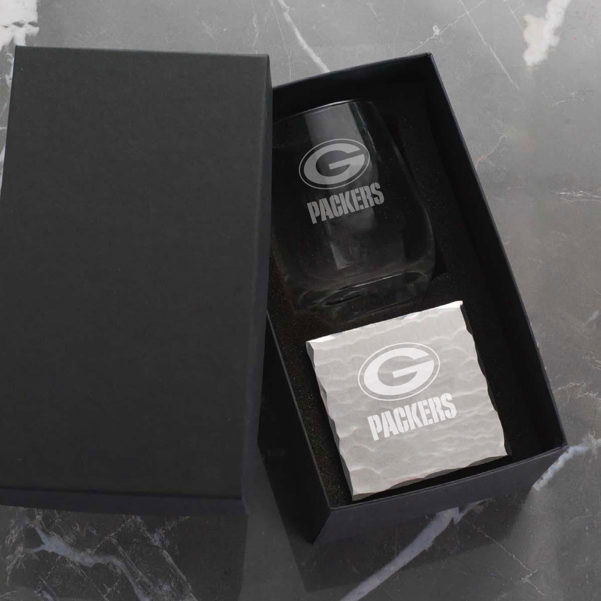 Packers Single Wine and Coaster Set