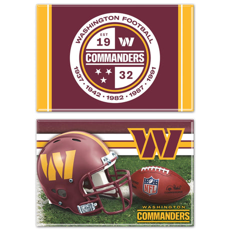 Commanders 2- Pack Rectangle Magnets