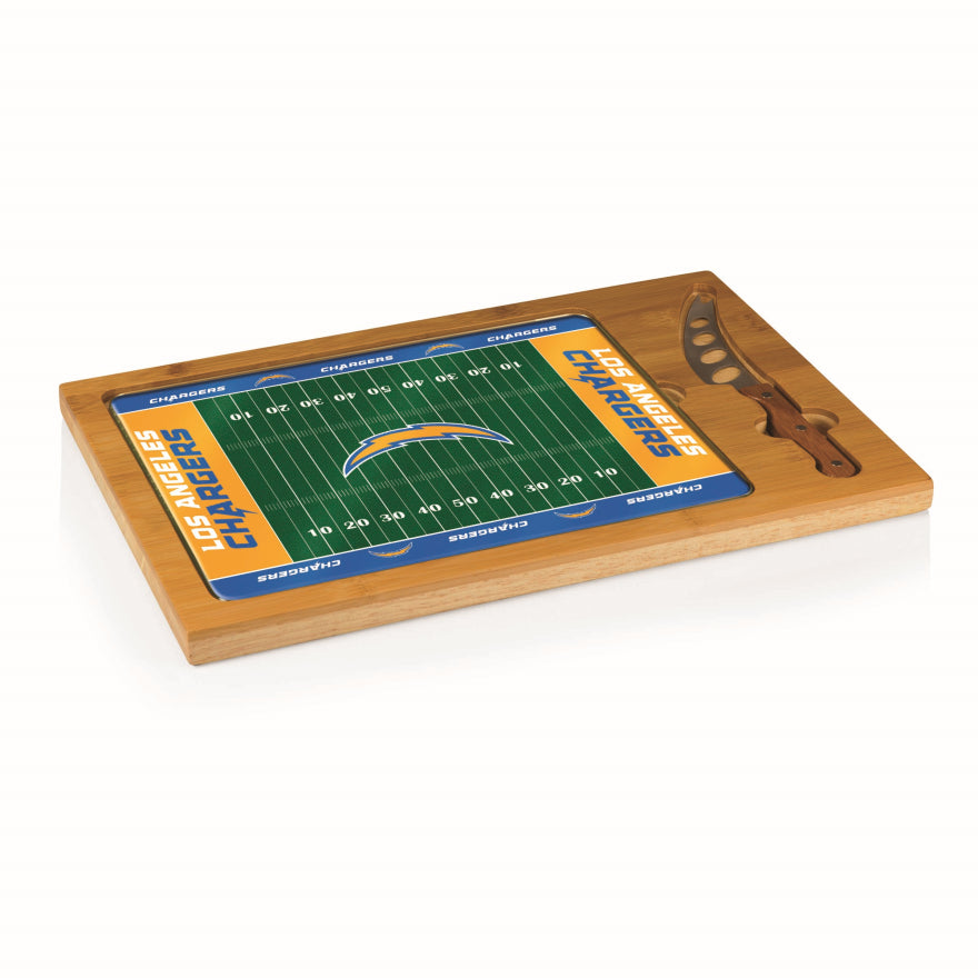 Chargers Icon Glass Top Cutting Board & Knife Set by Picnic Time