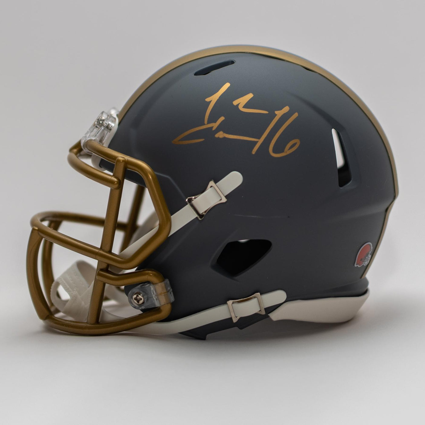 Josh Cribbs Autographed Browns Slate Mini Helmet