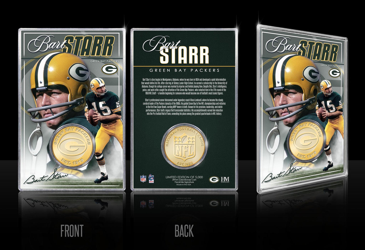 Packers Bart Starr Bronze Coin Card