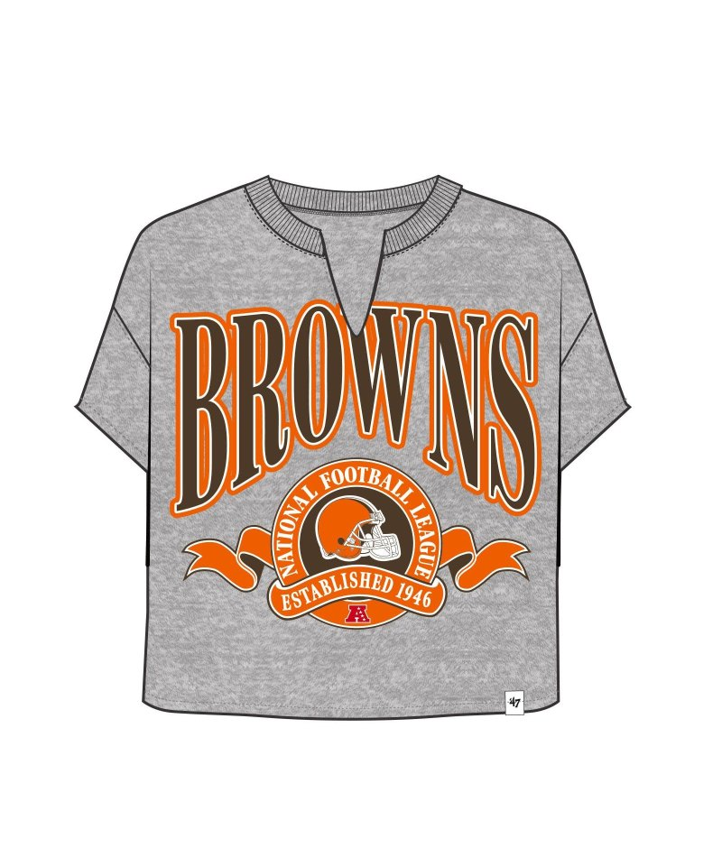 Browns 2026 '47 Brand Women's Banners Out Oversized T-Shirt