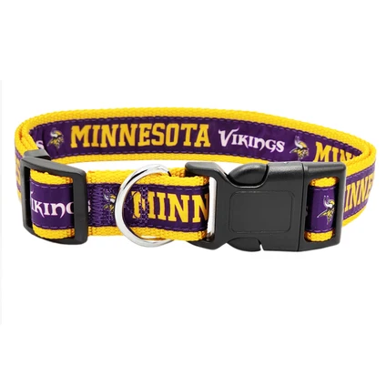 Vikings Pets First Satin Dog Collar
