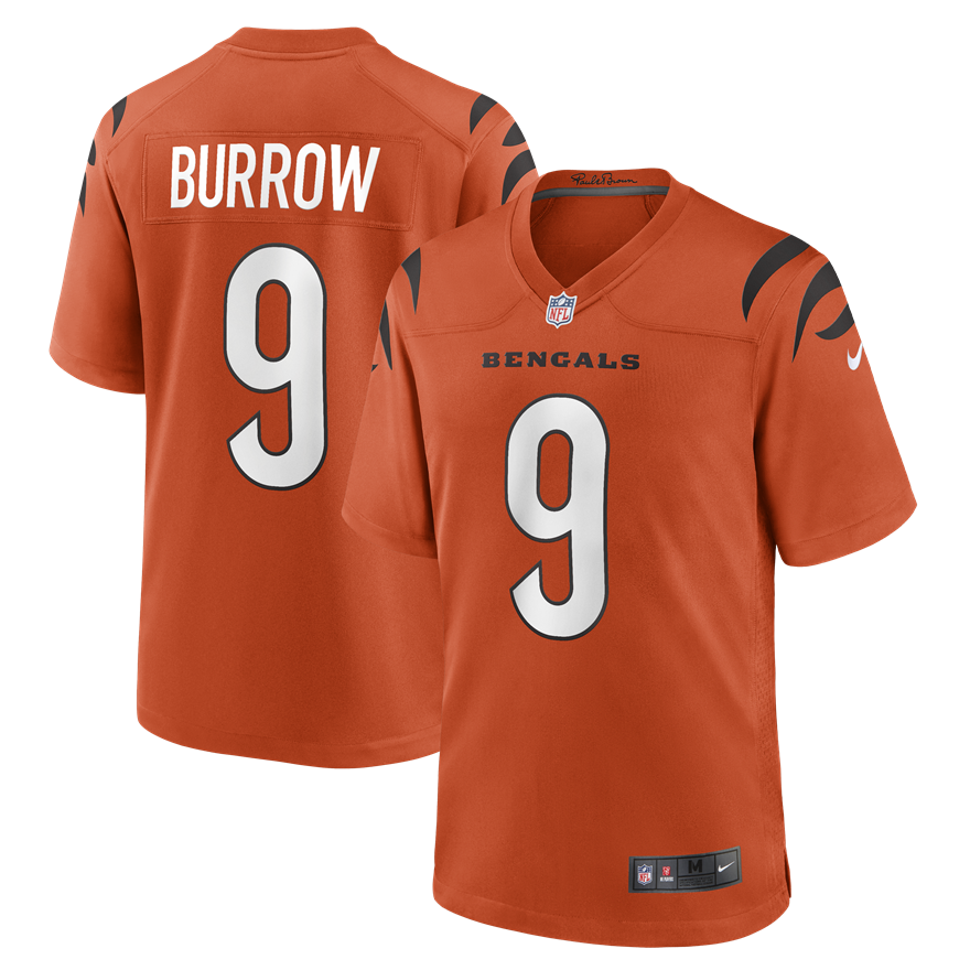 Bengals Joe Burrow Men's Nike Orange Alternate Game Jersey