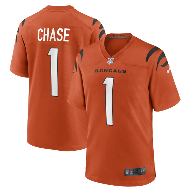 Bengals Ja'marr Chase Men's Orange Alternate Nike Game Jersey