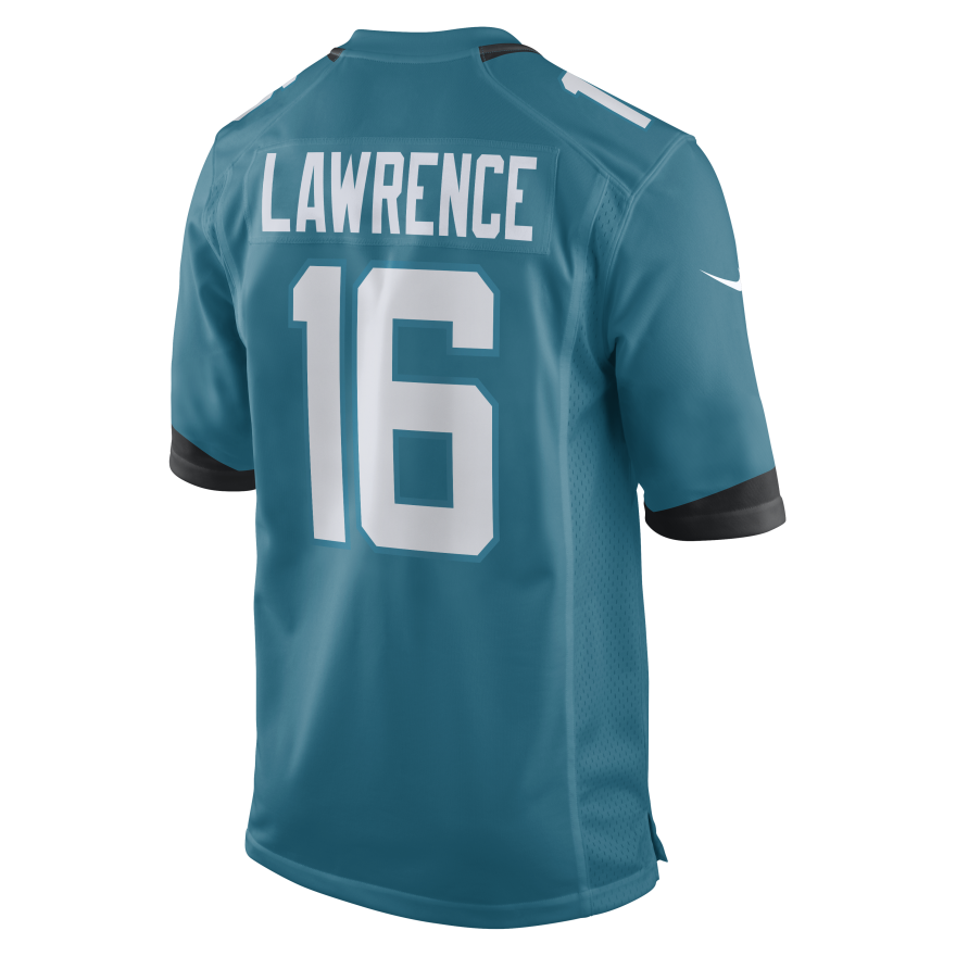 Jaguars Trevor Lawrence Men's Teal Nike Game Jersey