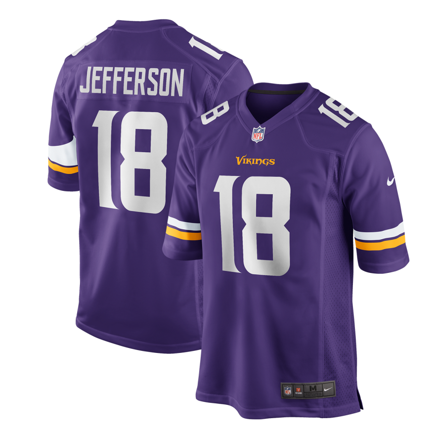 Vikings Justin Jefferson Men's Purple Nike Game Jersey