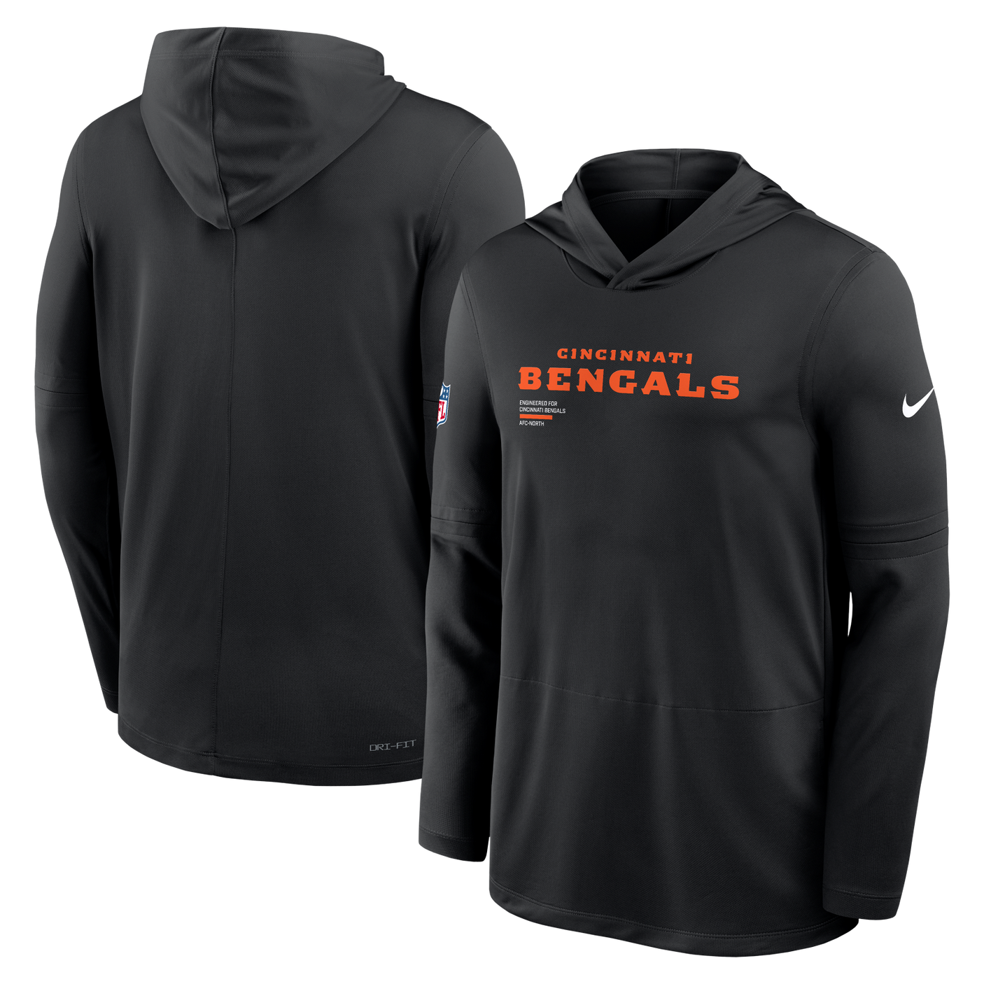 Bengals 2025 Nike Men's Dri-Fit Lightweight Long Sleeve Hoodie Top