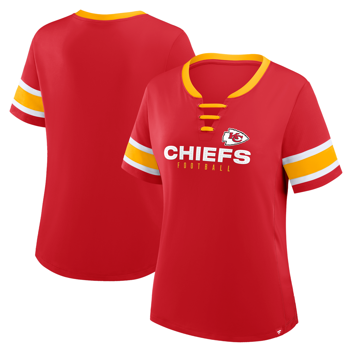Chiefs 2025 Fanatics Women's Draw Play Athena Lace Up T-Shirt