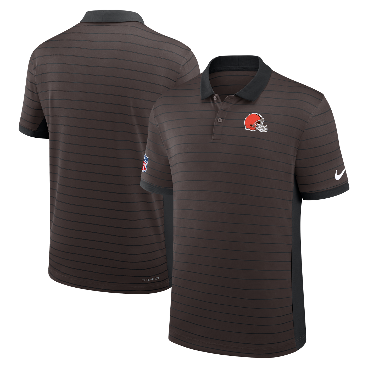 Browns 2025 Nike Dri-Fit Victory Stripe Polo