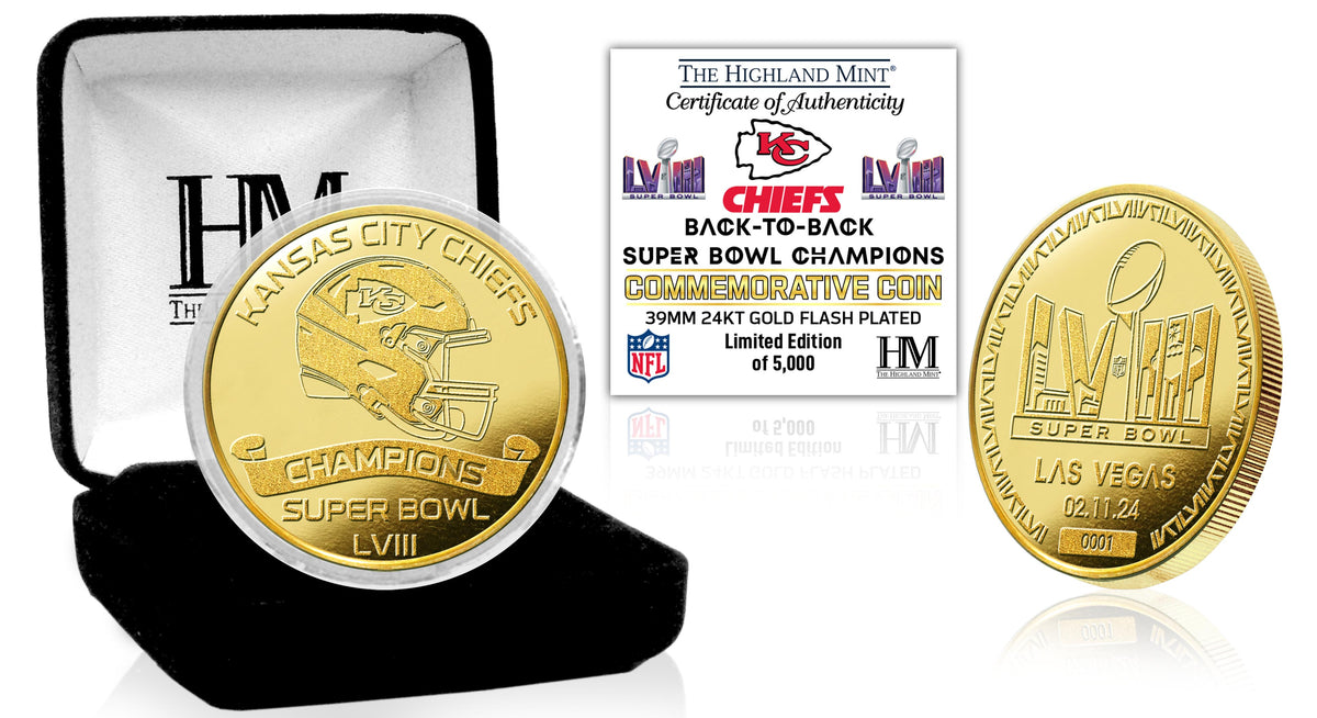 Kansas City Chiefs Super Bowl LVIII (58) Champions Gold Mint Coin Highland Mint