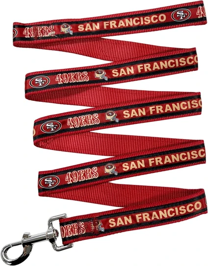 49ers Pets First Satin Dog Leash Pro Football Hall of Fame
