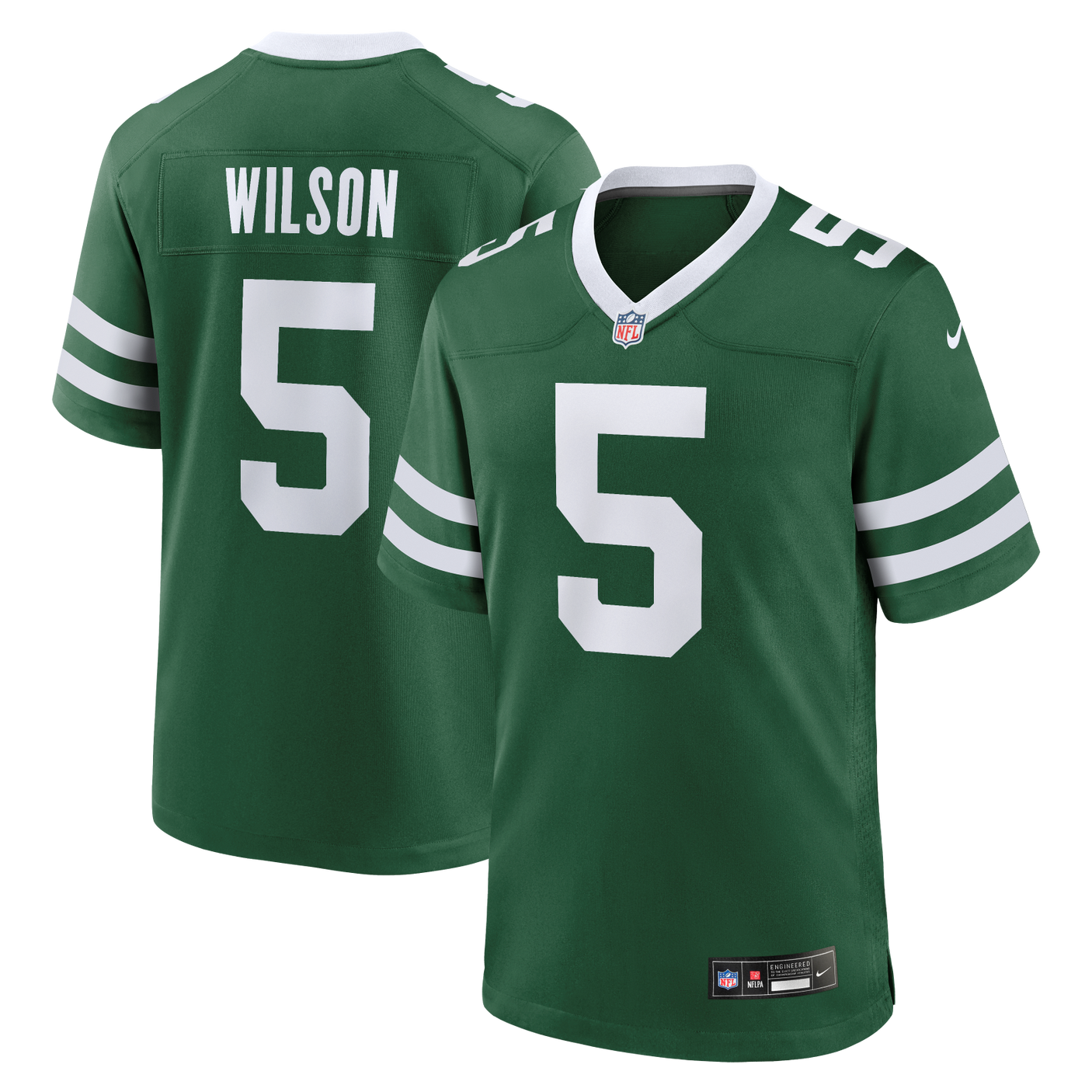 Jets Garrett Wilson Nike Men's Green Game Jersey