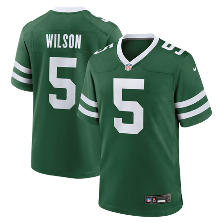 Jets Garrett Wilson Nike Men's Green Game Jersey