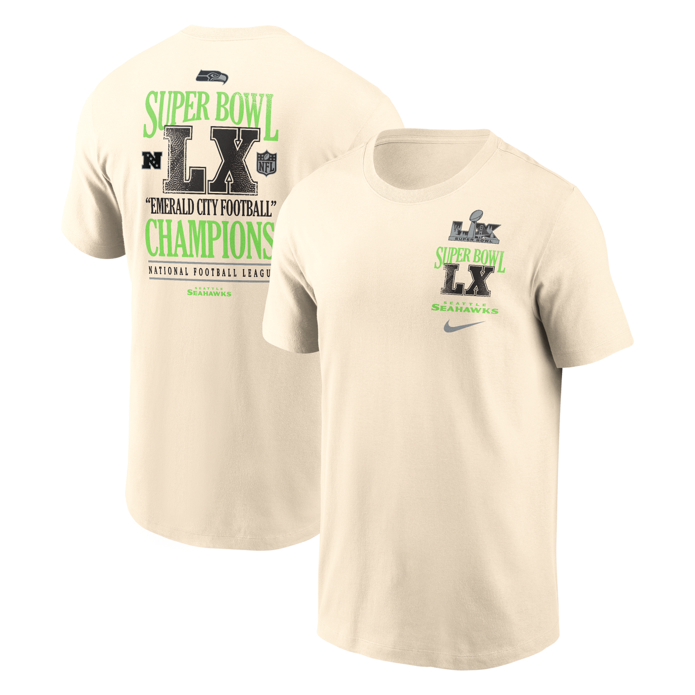 Seahawks 2026 Nike Men's Super Bowl LX (60) Champs Long Ball T-Shirt