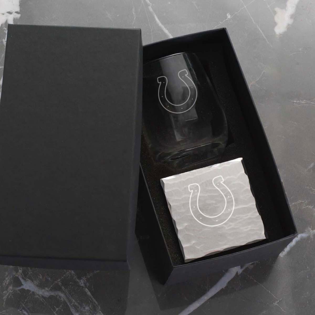 Colts Single Wine and Coaster Set