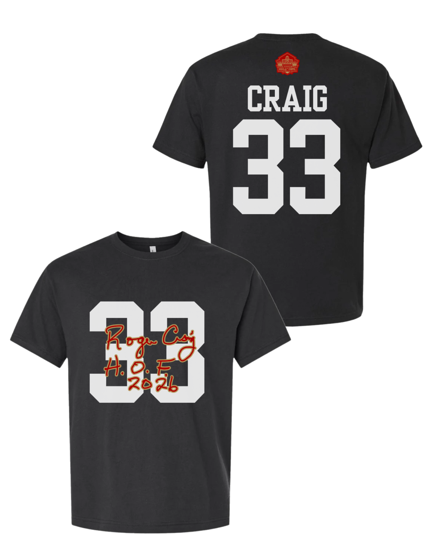 Roger Craig 49ers Class of 2026 Elected Signature T-Shirt