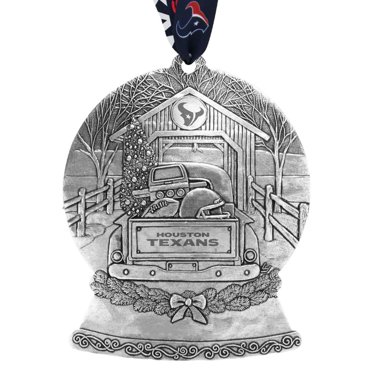Texans Tailgate Truck Snow Globe Ornament