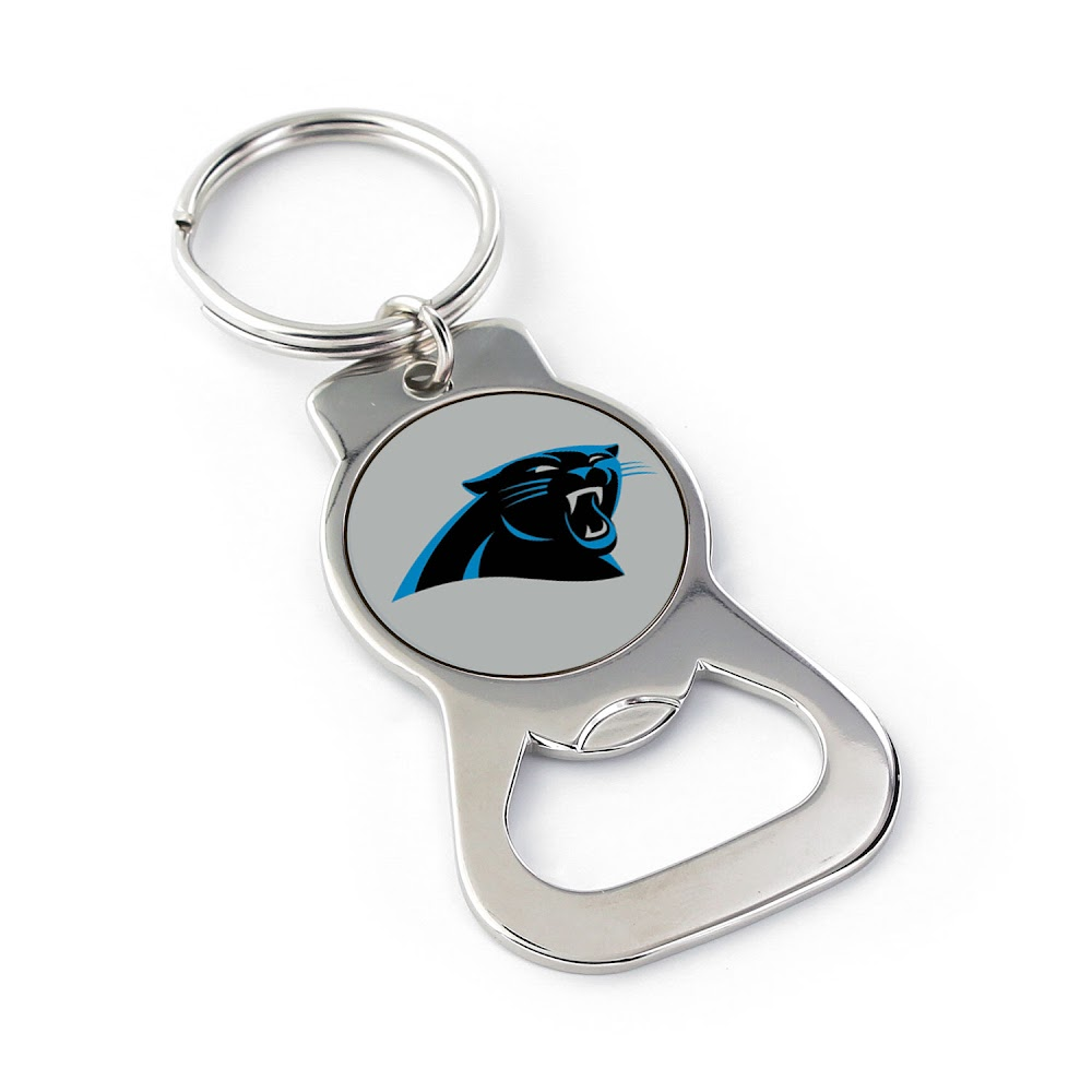 Panthers Silver Bottle Opener Keychain