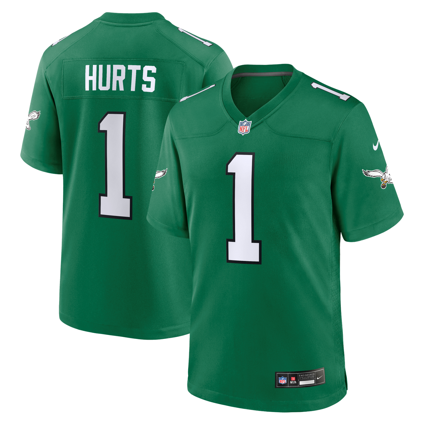 Eagles Jalen Hurts Men's Green Alternate Nike Game Jersey