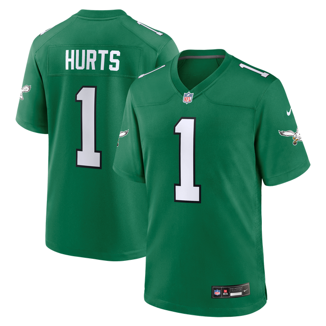 Eagles Jalen Hurts Men's Green Alternate Nike Game Jersey