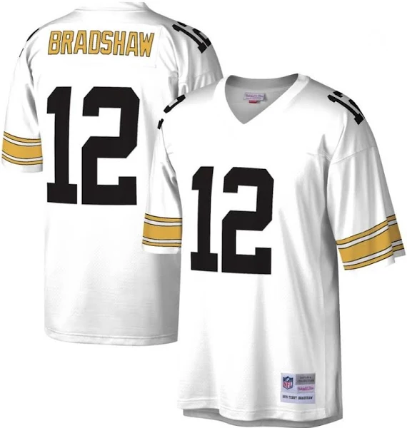 Steelers Terry Bradshaw Men's Mitchell & Ness Legacy White Jersey 1976