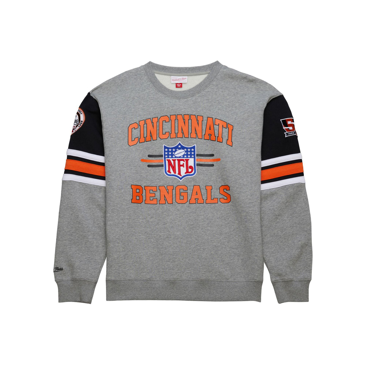 Bengals Men's Mitchell & Ness Vintage Logo All Over Crewneck