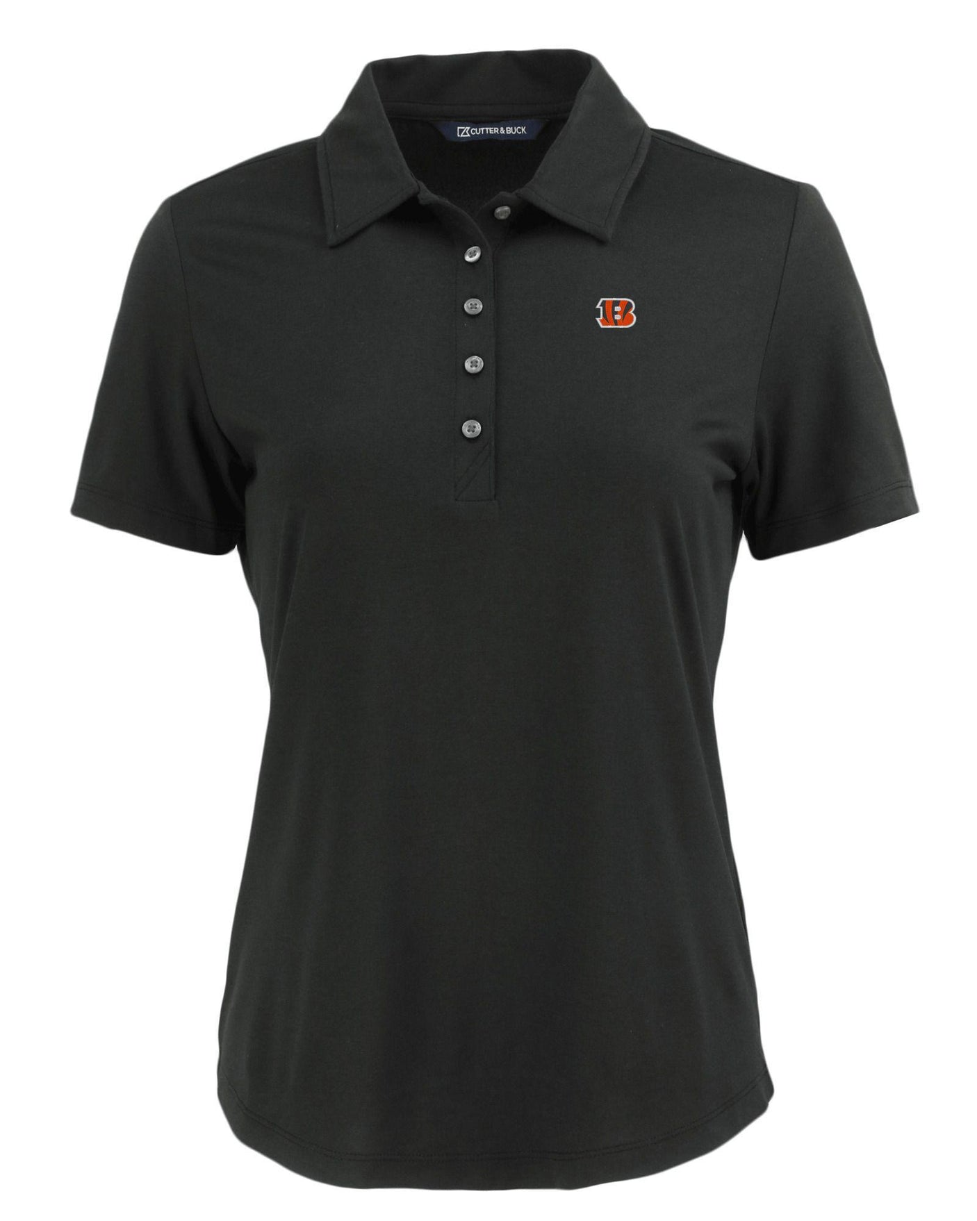 Bengals Cutter and Buck Women's Black Coastline Epic Comfort Eco Polo