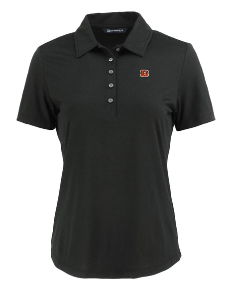 Bengals Cutter and Buck Women's Black Coastline Epic Comfort Eco Polo